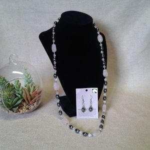 Genuine Alaska Black Diamond Necklace and Earrings